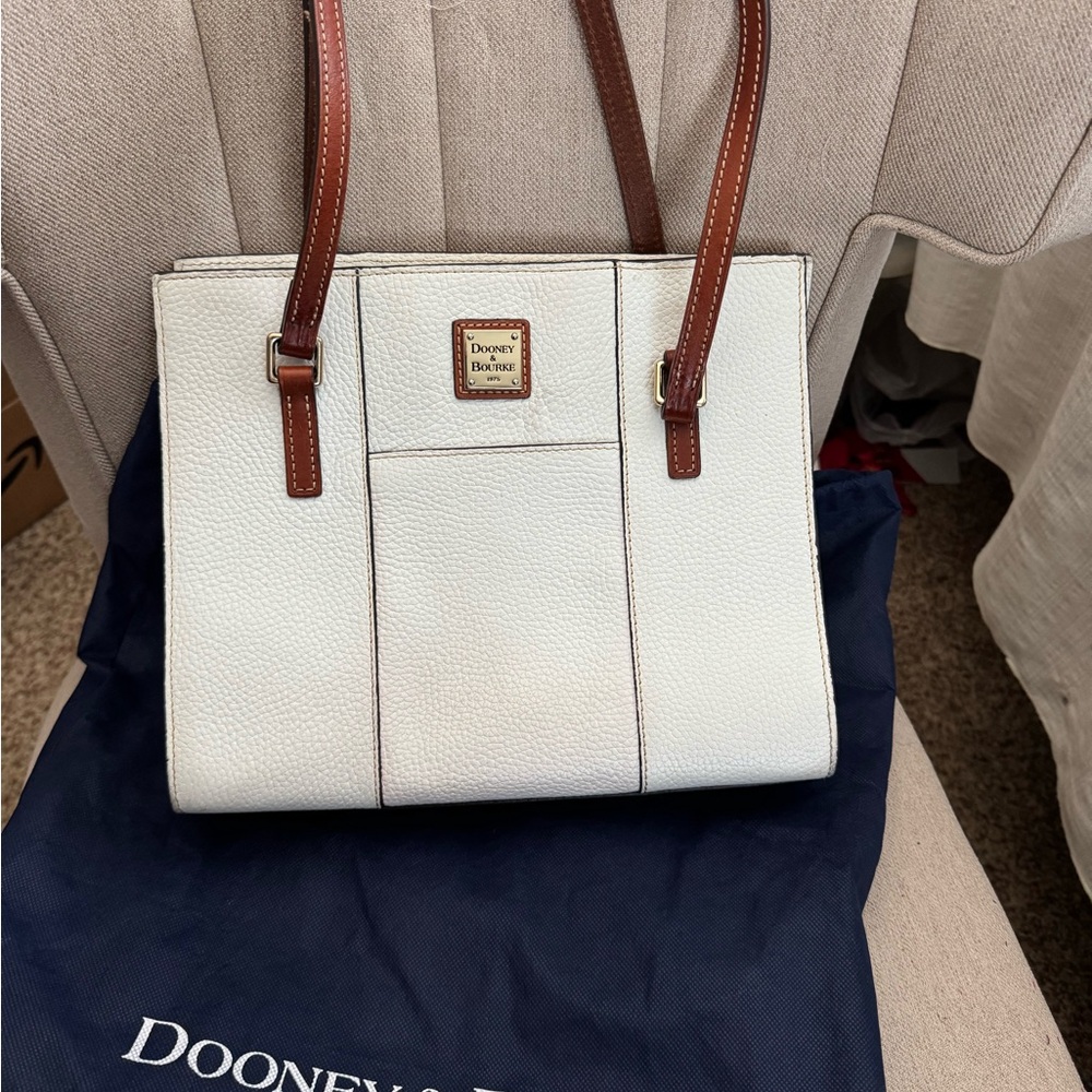Dooney & Bourke Cream and Brown Tote